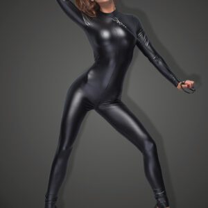 Noir Handmade: Wetlook-Catsuit mit Führleine F162