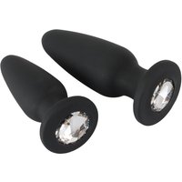 2er-Set Analplugs mit Glitzerstein