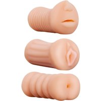 3-teiliges Masturbatorset „XXX To-Go Threesome“, oral, vaginal, anal