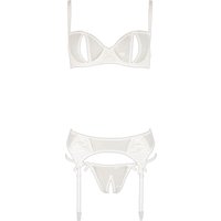 3-teiliges Strapsset, ouvert, mit Zierschnürungen