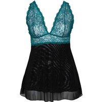 Babydoll mit Oberteil aus Spitze und Rock aus Powernet
