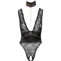 Body ouvert mit Halsband und Strassketten, alles abnehmbar