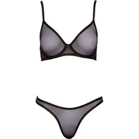 Bügel-BH plus Riostring aus goldschimmerndem Stretch-Feinnetz