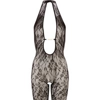 Catsuit mit Perlen am Dekolleté