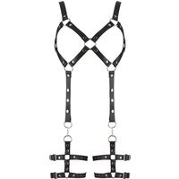Harness aus Leder, mit abnehmbaren Beinfesseln