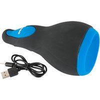 Masturbator mit Eichel-Vibration und fest integrierter Sleeve