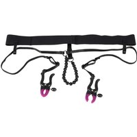 Perlen-String „Pearl String with Silicone Clamps“ mit Vulvalippenklammern