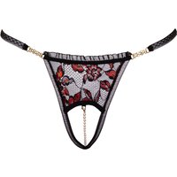 Riostring ouvert aus 2-farbiger Spitze mit Strassdetails