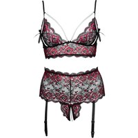 Soft-BH plus Straps-Slip ouvert, komplett aus 2-farbiger Blütenspitze