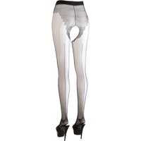 Straps-Strumpfhose mit Ziernaht und Hochferse