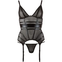 Strapshemd aus transparentem Stoff mit Riemen im Wetlook plus String