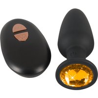 Vibroplug „Butt Plug mit Stein“ mit Fernbedienung, 7,5 cm