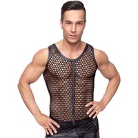 Shirt mit Grobnetz-Front und Rücken im Mattlook