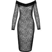 Kleid aus Powernet mit Leo-Samtflockprint