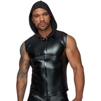 Shirt im Powerwetlook mit Kapuze aus weichem Jersey