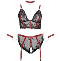 Longline-BH plus Straps-Slip ouvert inklusive Halsband und Armfesseln