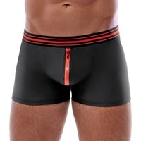 Pants im Mattlook mit auffälligem roten Reißverschluss
