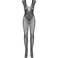 Catsuit ouvert mit eingewebten Flügel-Motiven