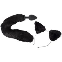 Analplug mit Katzenschwanz plus Haarreifen mit Katzenohren