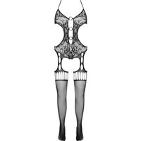 Catsuit ouvert aus weichem Netz in Straps-Optik