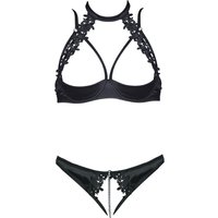 Hebe-BH plus String ouvert mit floraler Stickerei-Verzierung